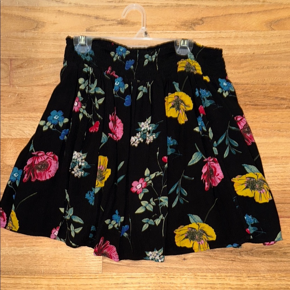 Floral Black lined Skirt